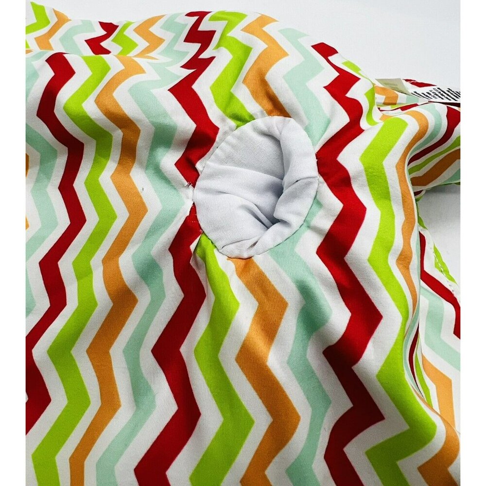Boppy Baby Elephant Gray Lovey Plush Puppet Chevron Striped Green Red‎ 11X11 - Picture 8 of 11